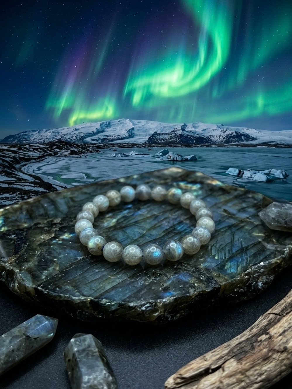 Hand Crafted Labradorite Bead Bracelet